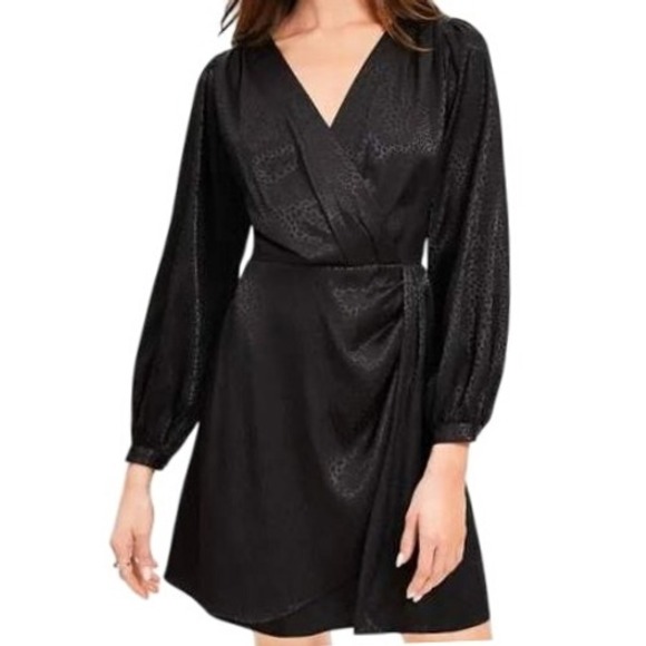 LOFT Dresses & Skirts - Ann Taylor Loft Womens‎ Plus Size 14 Jacquard Draped Mini Dress in Black NWT